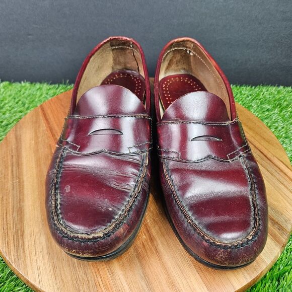 GH Bass Weejuns Logan Shoes Mens Size 9.5 D Burgundy Leather Penny Loafers main image 8